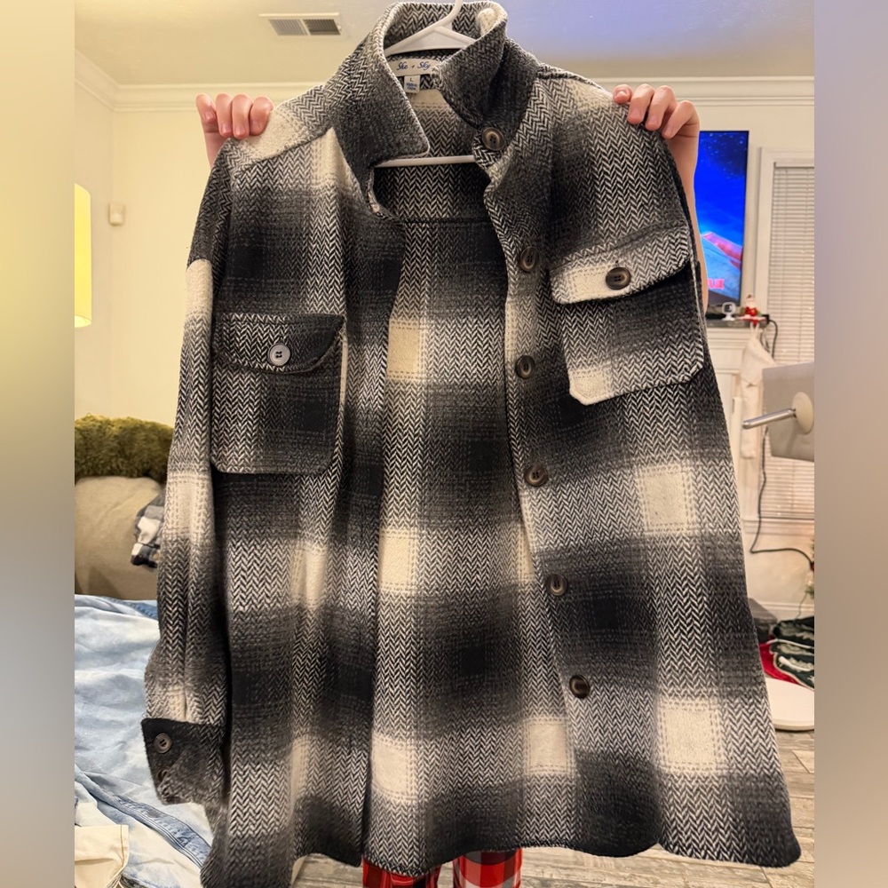 She + Sky Monochrome Plaid Jacket